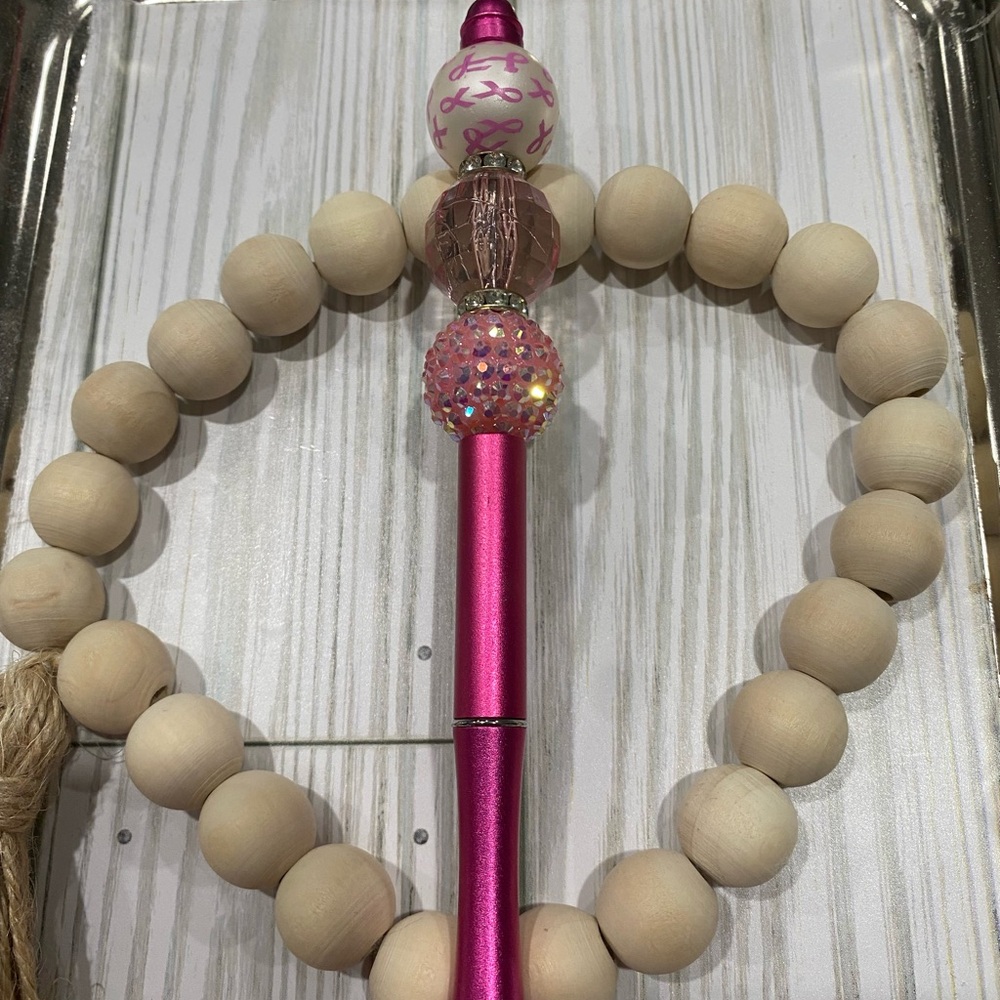 Breast Cancer Awareness Beaded Pen